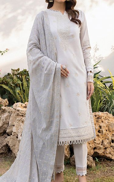Iznik Ash White Lawn Suit | Pakistani Lawn Suits- Image 1