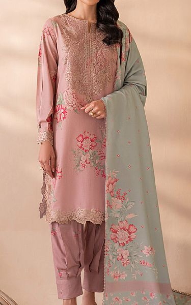 Iznik Tea Pink Viscose Suit | Pakistani Winter Dresses in USA- Image 1