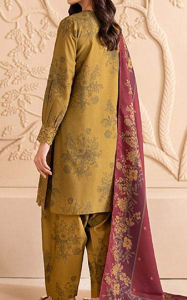 Iznik Satin Sheen Gold Viscose Suit | Pakistani Winter Dresses in USA- Image 2
