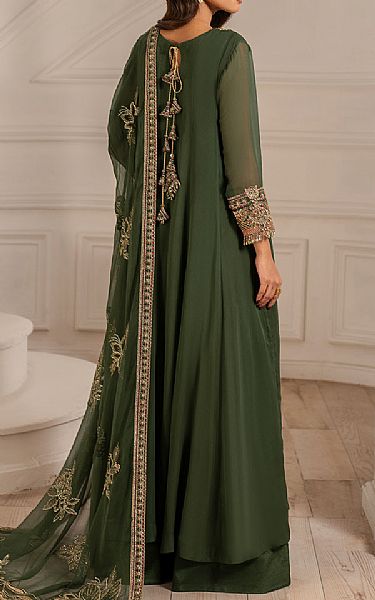 Iznik Green Chiffon Suit | Pakistani Embroidered Chiffon Dresses USA- Image 2