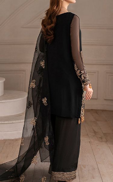 Iznik Black Chiffon Suit | Pakistani Embroidered Chiffon Dresses USA- Image 2