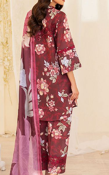 Iznik Maroon Lawn Suit | Pakistani Lawn Dress in USA- Image 2