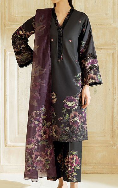 Iznik Black Lawn Suit | Pakistani Lawn Dress in USA- Image 1