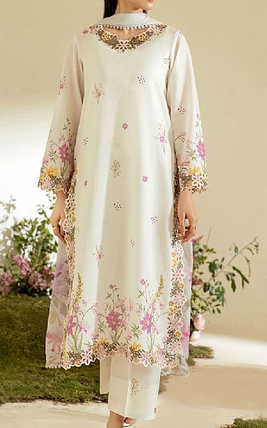 Iznik Off-white Lawn Suit | Pakistani Lawn Dress in USA- Image 1