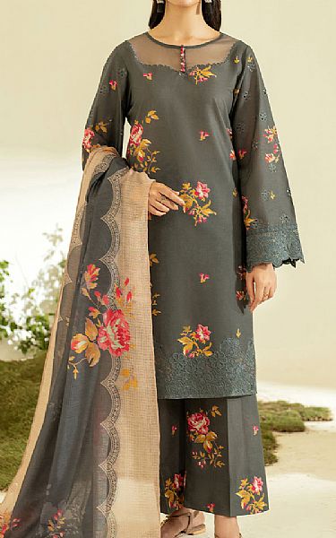 Iznik Grey Lawn Suit | Pakistani Lawn Dress in USA- Image 1