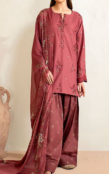 Iznik Wine Lawn Suit | Pakistani Lawn Dress in USA- Image 1