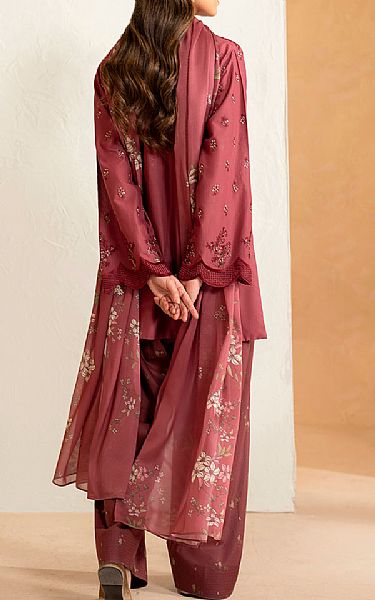 Iznik Wine Lawn Suit | Pakistani Lawn Dress in USA- Image 2