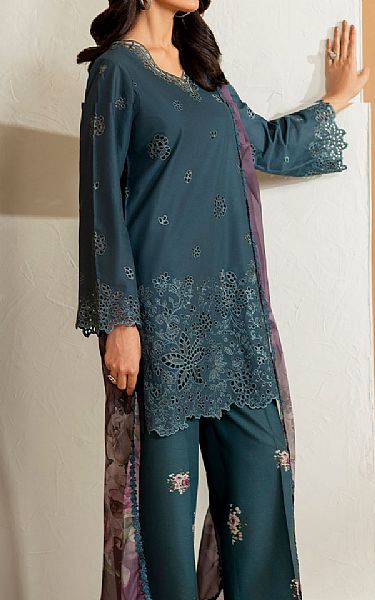 Iznik Teal Lawn Suit | Pakistani Lawn Dress in USA- Image 2