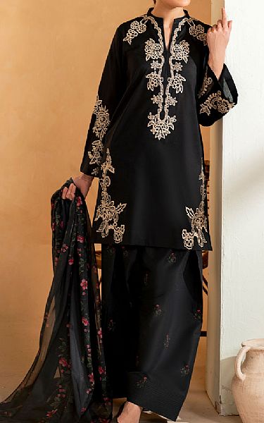 Iznik Black Lawn Suit | Pakistani Lawn Dress in USA- Image 1