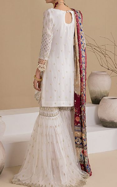 Iznik White Chiffon Suit | Pakistani Embroidered Chiffon Dresses- Image 2