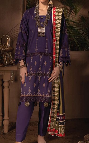 Iznik Indigo Linen Suit | Pakistani Dresses in USA- Image 1