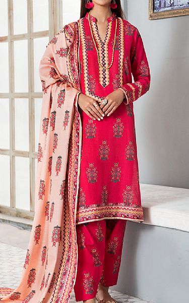Cerise Pink Karandi Suit | Jahanara Pakistani Winter Dresses