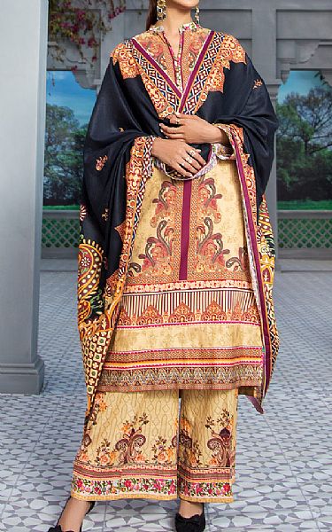 Sand Gold Karandi Suit | Jahanara Pakistani Winter Dresses