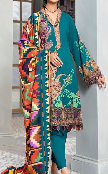 Dark Turquoise Karandi Suit | Jahanara Pakistani Winter Dresses