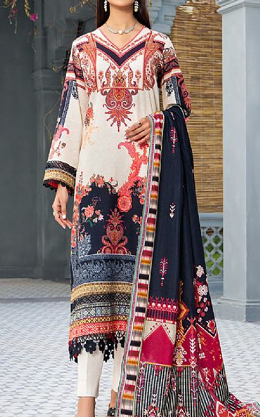 Jahanara Off-white Karandi Suit | Pakistani Winter Dresses- Image 1