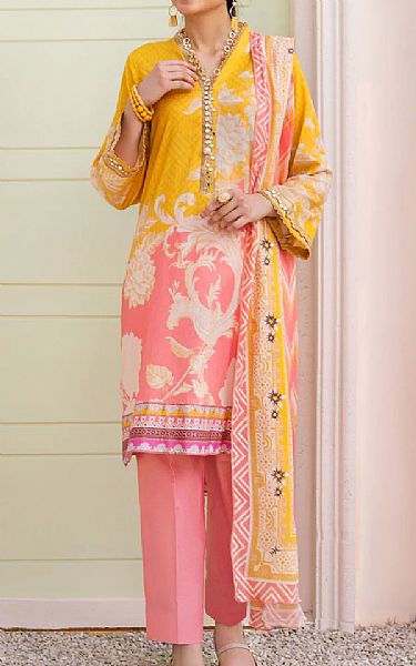 Jahanara Mustard Lawn suit | Pakistani Dresses in USA- Image 1