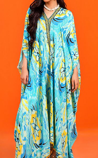 Jahanara Light Turquoise Linen Suit __2 Pcs__ | Pakistani Dresses in USA- Image 1