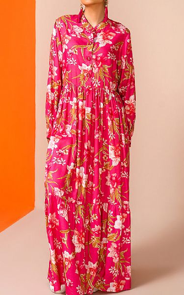 Jahanara Magenta Linen Suit __2 Pcs__ | Pakistani Dresses in USA- Image 1