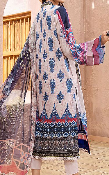Jahanara Off-white/Denim Blue Lawn Suit | Pakistani Dresses in USA- Image 2