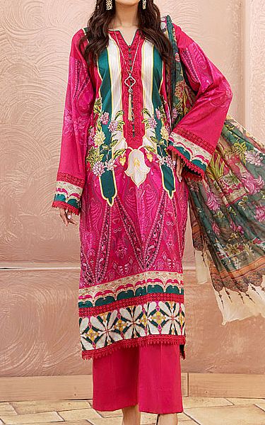 Jahanara Magenta Lawn Suit | Pakistani Dresses in USA- Image 1