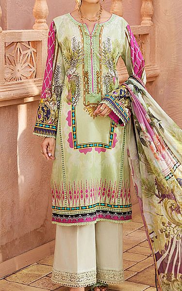 Jahanara Light Green Lawn Suit | Pakistani Dresses in USA- Image 1