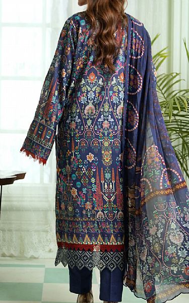 Jahanara Navy Blue Lawn Suit | Pakistani Dresses in USA- Image 2
