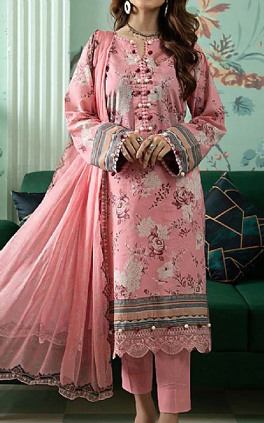 Jahanara Salmon Pink Lawn Suit | Pakistani Dresses in USA- Image 1