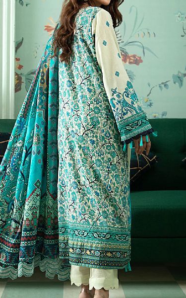 Jahanara Off-white/Cyan Lawn Suit | Pakistani Dresses in USA- Image 2