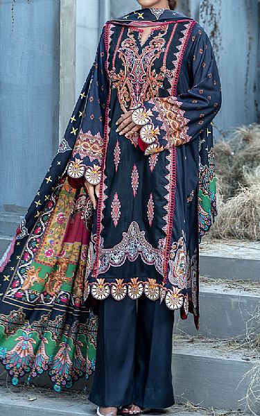 Jahanara Black Linen Suit | Pakistani Dresses in USA- Image 1