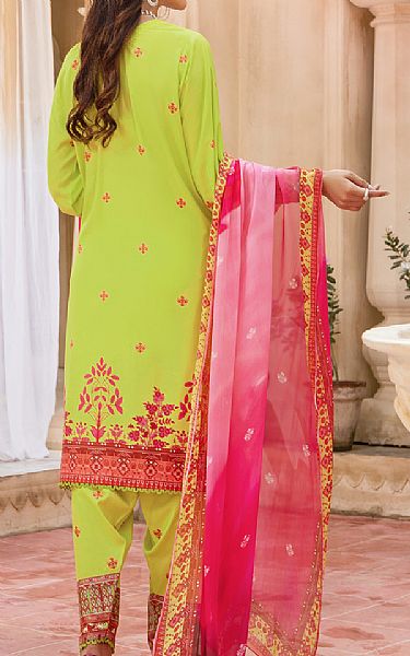 Jahanara Parrot Green Linen Suit | Pakistani Winter Dresses- Image 2