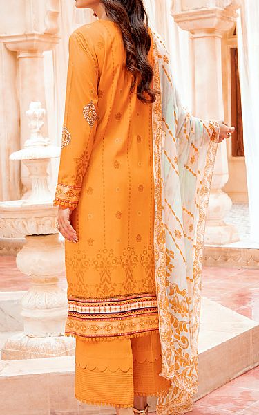 Jahanara Orange Linen Suit | Pakistani Winter Dresses- Image 2