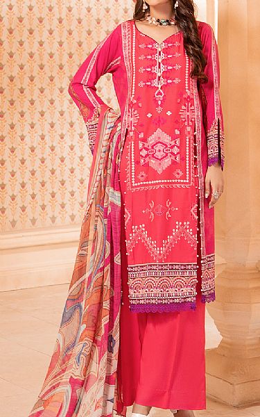 Jahanara Hot Pink Linen Suit | Pakistani Winter Dresses- Image 1