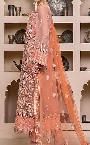 Janique Oriental Pink Organza Suit | Pakistani Embroidered Chiffon Dresses- Image 2