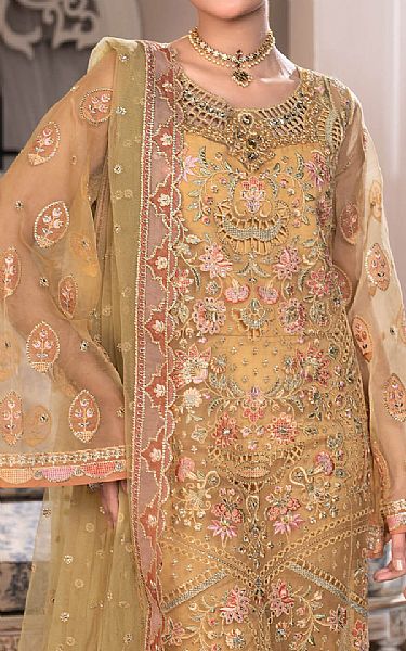 Janique Fawn Organza Suit | Pakistani Embroidered Chiffon Dresses USA- Image 3