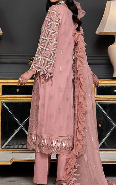 Janique Ruddy Pink Chiffon Suit | Pakistani Embroidered Chiffon Dresses- Image 2