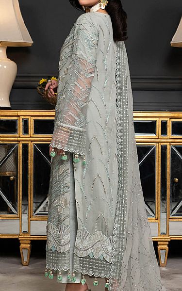 Janique Grey Chiffon Suit | Pakistani Embroidered Chiffon Dresses- Image 2