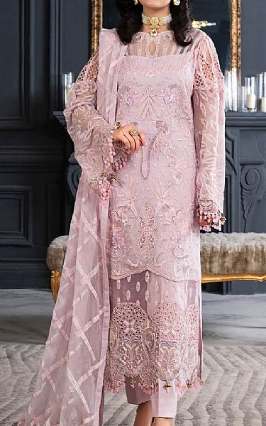 Janique Pink Flare Chiffon Suit | Pakistani Embroidered Chiffon Dresses- Image 1