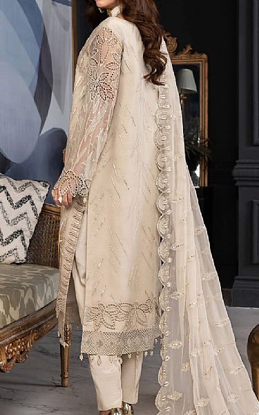 Janique Beige Chiffon Suit | Pakistani Embroidered Chiffon Dresses- Image 2
