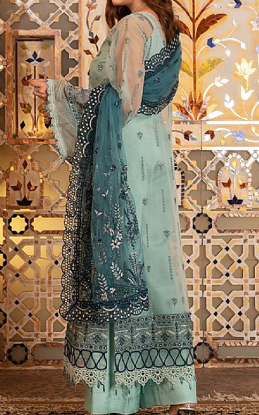 Janique Summer Green Organza Suit | Pakistani Embroidered Chiffon Dresses USA- Image 2