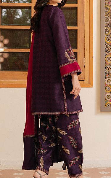 Jazmin Wine Berry Khaddar Suit | Pakistani Winter Dresses in USA- Image 2