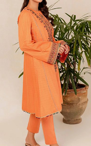 Jazmin Safety Orange Lawn Suit (2 Pcs) | Pakistani Dresses in USA- Image 2