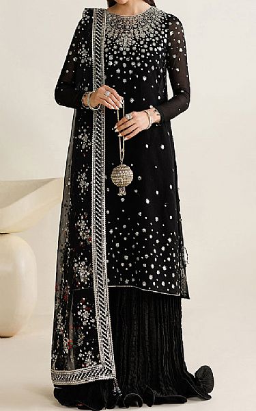 Jazmin Black Chiffon Suit | Pakistani Embroidered Chiffon Dresses USA- Image 1