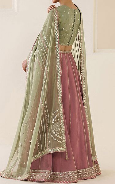 Jazmin Pistachio/Pink Chiffon Suit | Pakistani Embroidered Chiffon Dresses USA- Image 2
