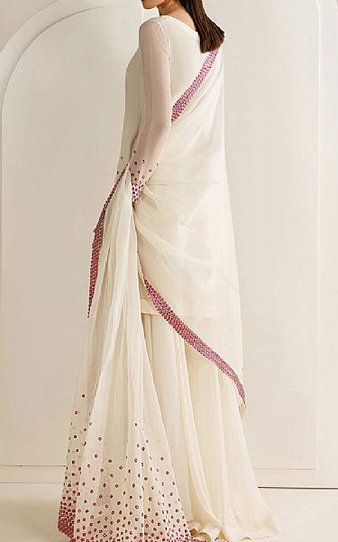 Jazmin White/Pink Chiffon Suit | Pakistani Embroidered Chiffon Dresses USA- Image 2