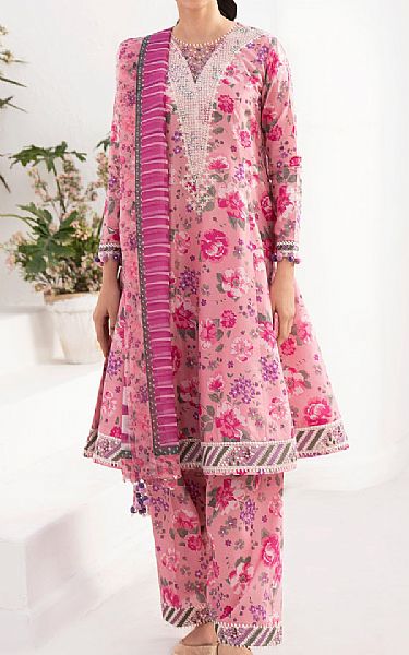 Jazmin Ruddy Pink Lawn Suit | Pakistani Lawn Suits- Image 1