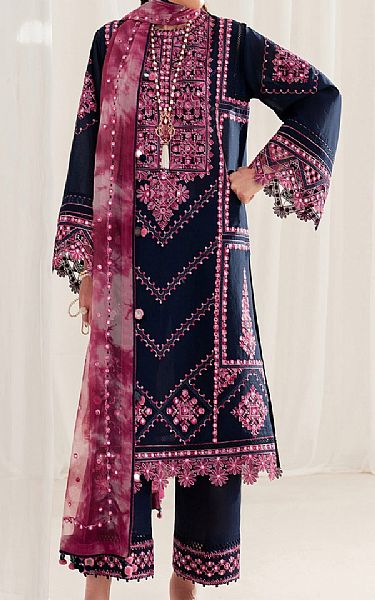 Jazmin Navy Lawn Suit | Pakistani Lawn Dress in USA- Image 1
