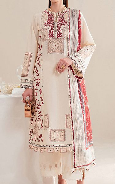 Jazmin Off White Lawn Suit | Pakistani Lawn Dress in USA- Image 1