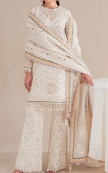 Jazmin Off White Lawn Suit | Pakistani Lawn Dress in USA- Image 1