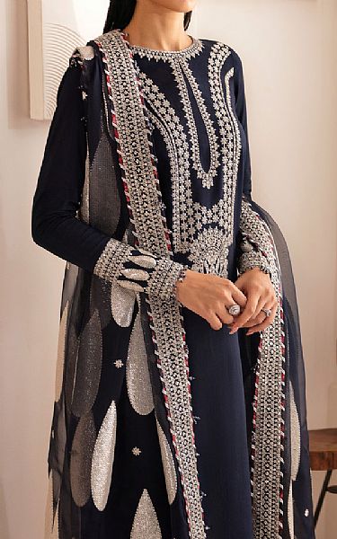 Jazmin Ebony Clay Silk Suit | Pakistani Embroidered Chiffon Dresses USA- Image 3