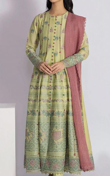 Jazmin Lime Green Lawn Suit | Pakistani Dresses in USA- Image 1
